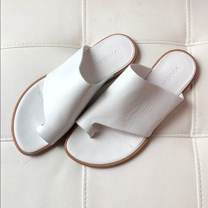 White leather sandals